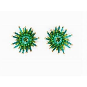 NEW BETH LADD COLLECTIONS women's sunburst earrings in green